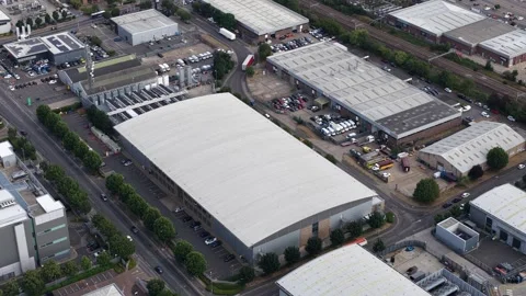 Aerial view of a modern datacenter building Stock Footage 340412449