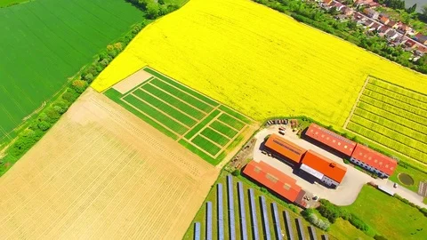 Aerial view of a modern farm. Stock Footage 75900547