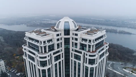 Aerial view of modern residential complex. 4K. Stock Footage 123547083