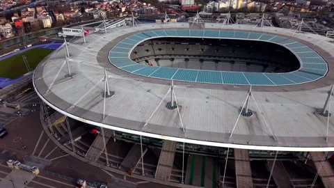 Aerial View Modern Stadium Architecture, Paris, France Stock Footage 328059988