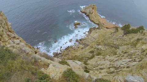 Aerial view from Molinet cliff from l'Estartit Stock Footage 107879775