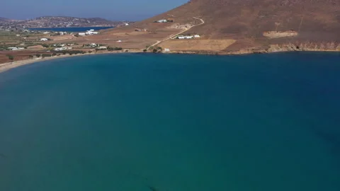 Aerial view from Molos Beach in Paros island Stock-Footage 144022285