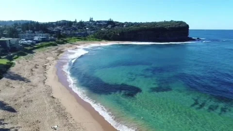 Aerial View Mona Vale Beach Sydney Australia Stock Footage 112468558