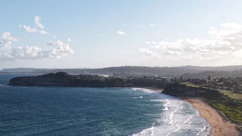 Aerial view of Mona Vale Beach, Northern Beaches NSW, Sydney, Australia. Stock Footage 325931201