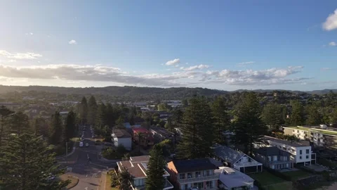 Aerial view of Mona Vale Beach, Northern Beaches NSW, Sydney, Australia. Stock Footage 325934635