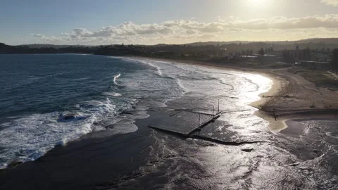 Aerial view of Mona Vale Beach, Northern Beaches NSW, Sydney, Australia. Stock Footage 325934659