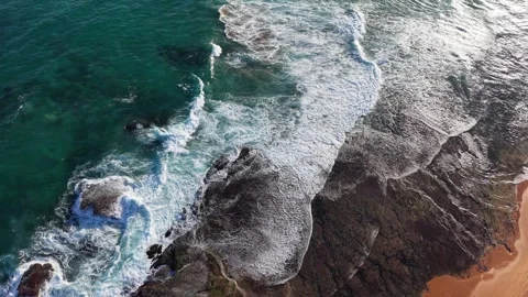 Aerial view of Mona Vale Beach, Northern Beaches NSW, Sydney, Australia. Stock Footage 325946622
