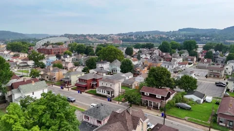 Aerial View of Monaca Pennsylvania Beaver County Stock Footage 341877604