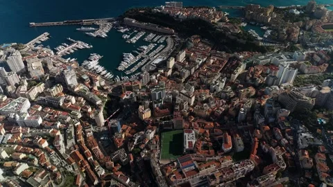 Aerial view of Monaco from the air Video stock 328478144