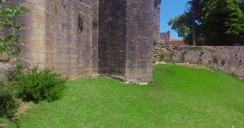 Aerial view of monastery Convent of Christ in Tomar, Portugal Stock Footage 77258313
