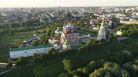 Aerial view of the monastery Stock Footage 199995968