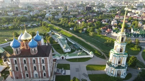 Aerial view of the monastery Stock Footage 199996528