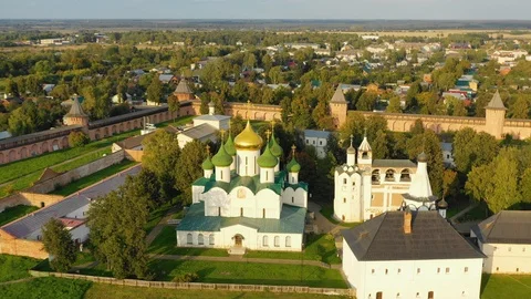 Aerial view of the Monastery of Saint Euthymius Stock Footage 115281058