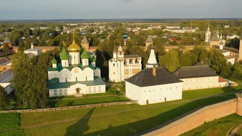 Aerial view of the Monastery of Saint Euthymius Stock Footage 115281104