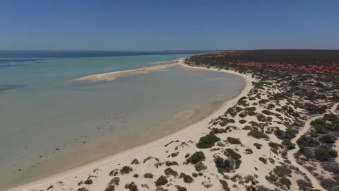 Aerial View of Monkey Mia Dolphin Resort, Denham, Shark Bay, Western Australia. Video stock 330725225