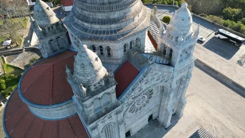 Aerial View of Monte de Santa Luzia on a Sunny Day Vidéo 336743080