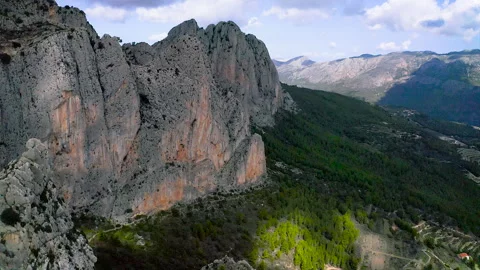 Aerial view of Monte Ponoig and forest around. Stock Footage 287224901