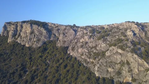 Aerial view of Monte Ruiu in Golfo Aranci,Sardinia Stock Footage