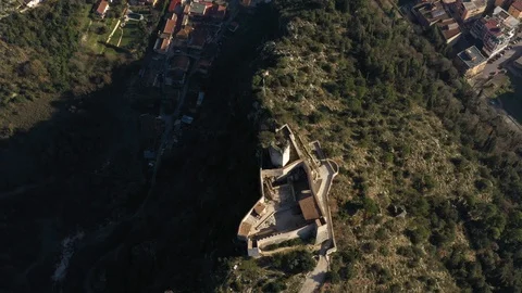 Aerial view Of Montecassino Stock Footage 122461430