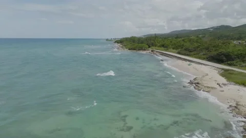 Aerial view of Montego Bay with a cloudy sky in Saint James, Jamaica. Stock Footage 234450818