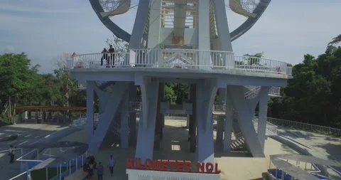 Aerial View Of Monument Zero Kilo Meter Sabang Indonesian Stock Footage 268672163