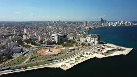 Aerial View: Monumento a Maximo Gomez, Havana Cuba Stock Footage 244987206