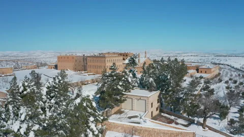 Aerial view of Mor Gabriel Monastery in Mardin. 4K Footage in Turkey Stock Footage 147174991