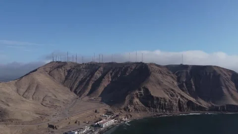 Aerial view of morro solar hill and chorrillos coastline in lima peru Stock Footage 337802494