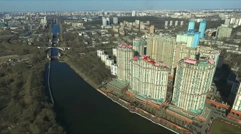 Aerial view of Moscow Stock Footage 62245741