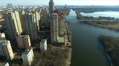 Aerial view of Moscow Stock Footage 62245765