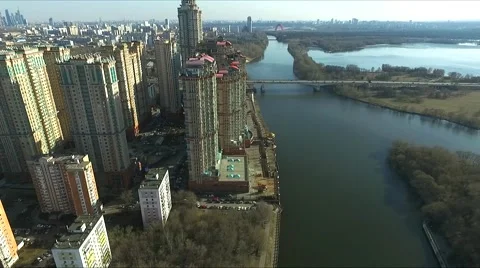 Aerial view of Moscow Stock Footage 62245780