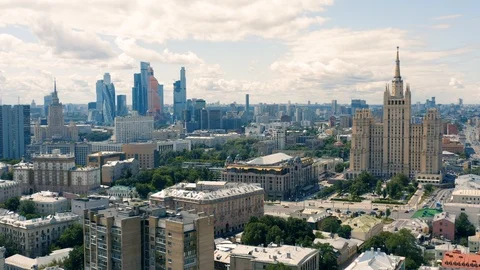Aerial view of Moscow Stock Footage