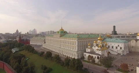 Aerial view of Moscow Kremlin Stock Footage