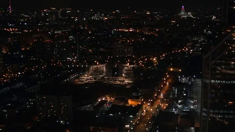 Aerial view on Moscow at night. Loop Stock Footage 81177595