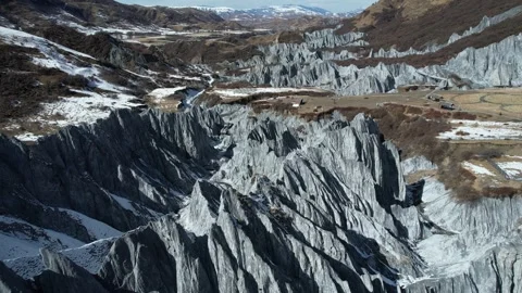 Aerial View of Moshi Park Stone Forest Plateau Landscape Daofu Sichuan China Vídeos de archivo 336597658