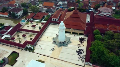 Aerial view Mosque of Banten 스톡 동영상 289240032