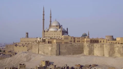 Aerial view of the Mosque of Muhammad Ali in Cairo, Egypt Vidéo 107443692