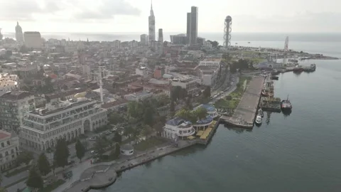 Aerial view of Mosque of Orta Jame in Batumi. Georgia Stock-Footage 151710178