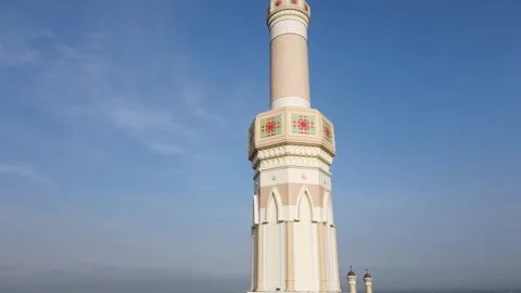 Aerial view of the mosque tower Stock Footage 259935249