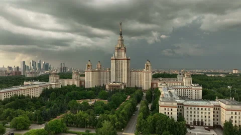 Aerial view. The most beautiful view of Moscow and the university. Stock Footage 203246734