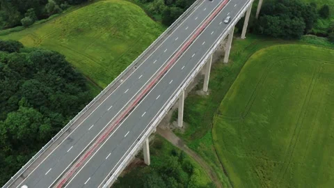 Aerial View of a Motorway Stock Footage 137657032