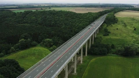Aerial View of a Motorway Stock Footage 137657119