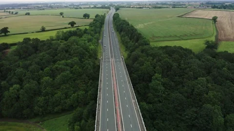 Aerial View of a Motorway Stock Footage 137657147