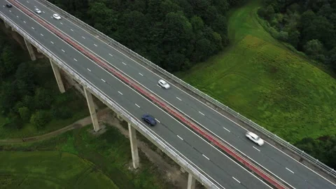 Aerial View of a Motorway Stock Footage 137657192