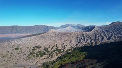 Aerial View of Mount Bromo: Active Volcano in East Java's Scenic Landscape Stock-Footage 317547228