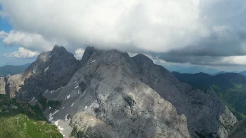 Aerial view of mount Coglians in the border of Italy and Austria Stock Footage 259298750