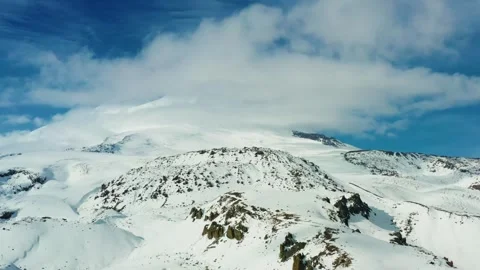 Aerial View of Mount Elbrus, North Caucasus, Russia Stock Footage 320855841