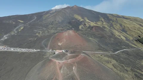 Aerial view of Mount Etna Volcano, Catania, Sicily, Italy. Stock Footage 219520475