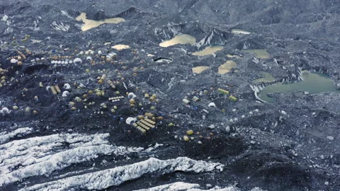 Aerial view of Mount Everest base camp Stock-Footage 335495875