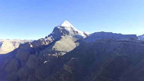 Aerial View of Mount Kailash and Tibetan Wild Ass in Ngari Vídeos de archivo 340453859